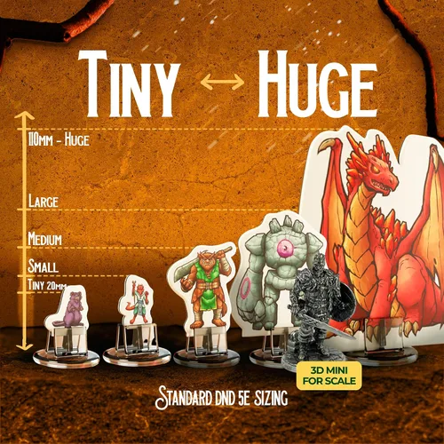 Miniatura 5 de Miniaturas Planas Duras para Miniaturas de DND con Bases Escala de 28mm - 32mm Juego de Iniciación de Calabozos y Dragones 5e