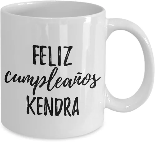 Miniatura 2 de Feliz Cumpleanos Kendra Mug Spanish Happy Birthday Personalized Name Gift Coffee Tea Cup 11 oz