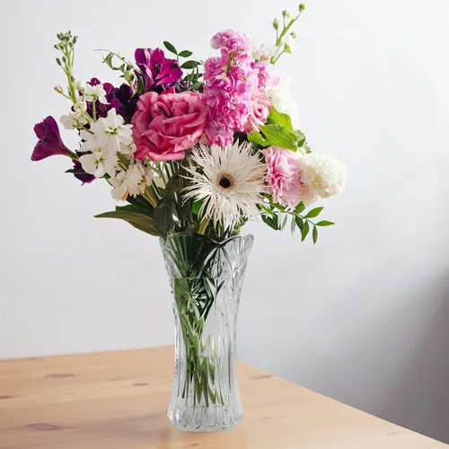 Miniatura 7 de CS - Jarrón de cristal de 12 pulgadas de alto, diseño de col, para flores y decoración. Bonita pieza brillante. Perfecto como regalo, adecuado