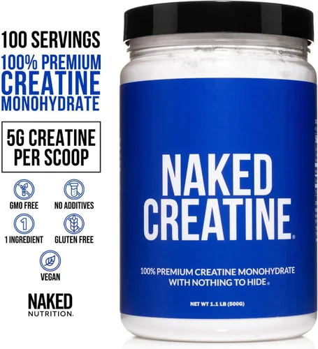 Miniatura 2 de Naked Monohidrato de creatina micronizada pura, 100 porciones + 200 porciones de L-glutamina pura: vegano, sin OMG, sin gluten. Minimiza