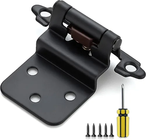 Miniatura 13 de Ravinte 10 paquetes de 5 pares de bisagras de gabinete de latón antiguo de 3/8" insertadas, bisagras de cierre automático para gabinetes y puertas