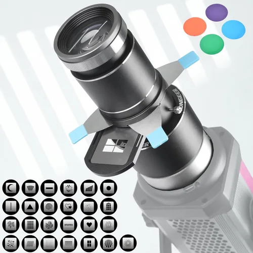 Luz óptica para montaje Bowens, proyector de fotografía para retratos de Tiktok, compatible con Aputure Amaran 60D/XS/100X/D 200D/GODOX SL60, 4