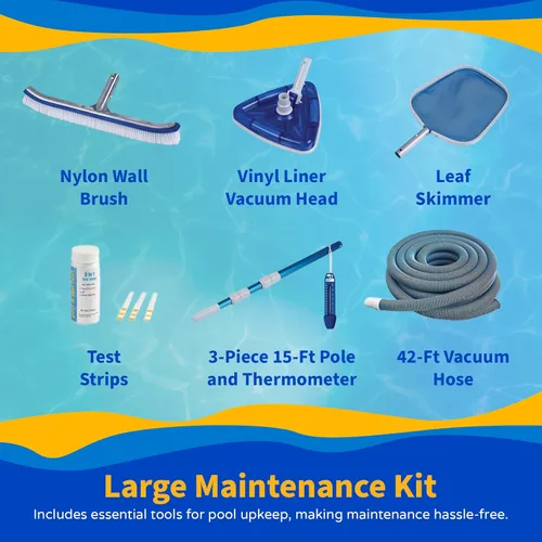 Miniatura 7 de Blue Wave Riviera - Paquete de piscina de pared metálica ovalada de 15 pies x 30 pies, 54 pulgadas de profundidad, 8 pulgadas de profundidad, riel