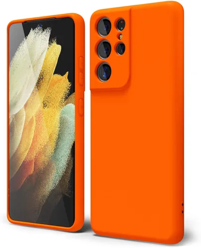 Miniatura 199 de oakxco Funda para teléfono Samsung Galaxy S21 Ultra con agarre de silicona líquida, bonita funda delgada y delgada de goma suave de TPU lisa