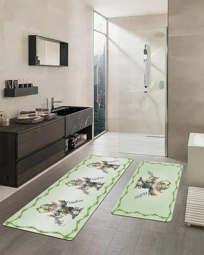 Miniatura 2 de Tapete de baño de gnomos verdes para bañera, tapete antideslizante de secado rápido y absorbente, tierra de diatomeas, fregadero, dormitorio
