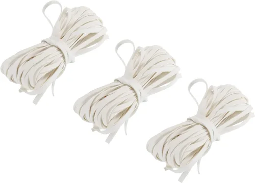 uxcell Cordón de cuero, 3.28 yardas, 0.118 in, tira de cuerda trenzada de poliuretano plana para bolso, bolso, cordones de zapatos, manualidades,