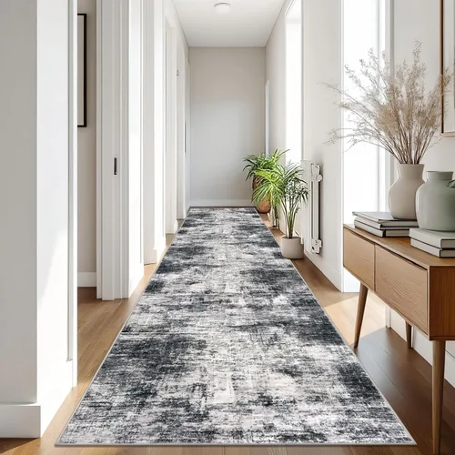 Miniatura 664 de IOHOUZE Alfombra abstracta lavable de 3 x 12 pies para pasillos, antideslizante para cocina, camino de entrada de lana sintética para interiores