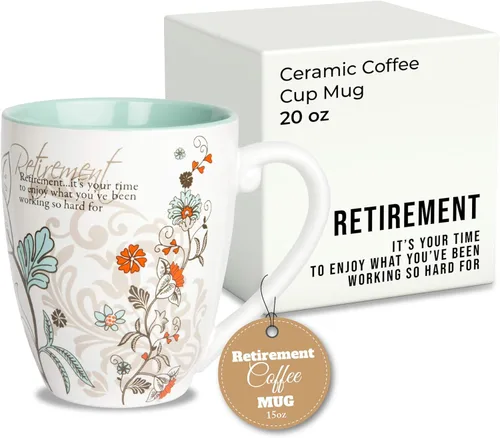 Tazas de café Pavilion - Taza de jubilación "Mark My Words" con diseño de texto "Retirement, It's Your Time To Enjoy" - Taza de café de cerámica