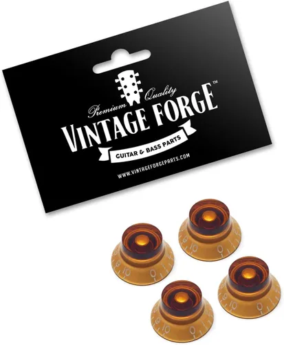 Miniatura 2 de Pomos de campana para sombrero de copa ámbar compatibles con guitarra eléctrica Gibson Les Paul (juego de 4) se adapta a 24 macetas de eje dividido