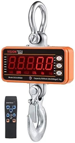 Miniatura 5 de VisionTechShop Báscula digital para grúa, DCS-CD de 2000 libras, 2,204.6 lbs, báscula colgante compacta y resistente, pantalla LCD