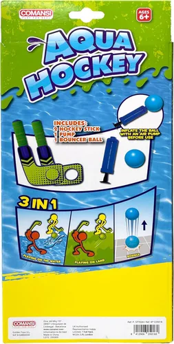 Miniatura 4 de COMANSI - El juego Aqua Water incluye 1 pelota inflable + 2 paletas de hockey infladoras con aguja. Fácil y seguro de usar en exteriores e interiores