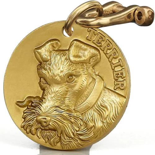 Miniatura 27 de Etiqueta de perro retro de cobre puro tridimensional con estampado de mascotas en relieve, etiquetas personalizadas para mascotas, etiquetas