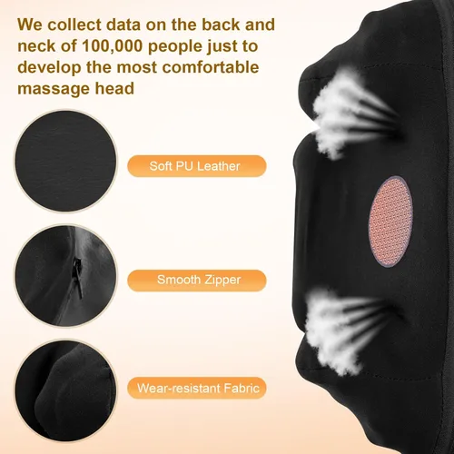 Miniatura 3 de Masajeador de cuello con calor inalámbrico Shiatsu masajeador eléctrico de cuello y hombros para aliviar el dolor, masaje profundo de la parte