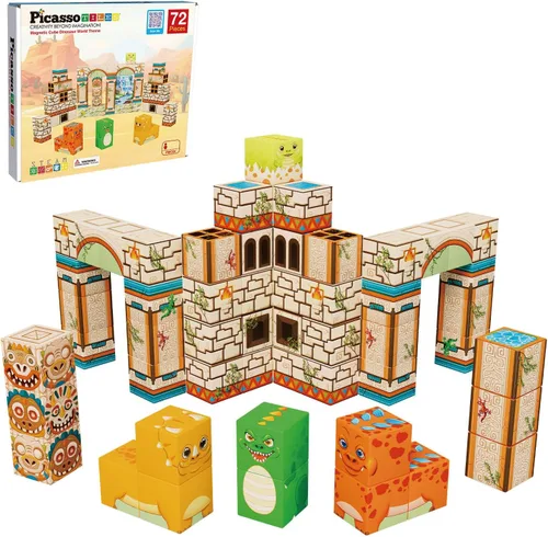Miniatura 11 de PicassoTiles Cubo magnético Bloques de construcción de 1.2 pulgadas, cubos magnéticos, juguete de construcción, juguetes sensoriales educativos