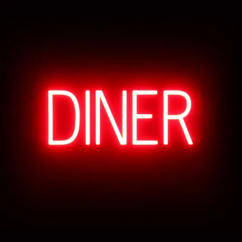 Miniatura 26 de SpellBrite HAMBURGERS Letrero para restaurantes Letreros relacionados con el comedor con aspecto de neón, luz LED roja 40.0 x 6.3 pulgadas Rojo