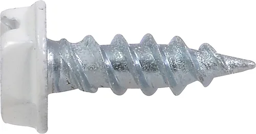 Miniatura 3 de HILLMAN 35263 Tornillos autoperforantes con cabeza hexagonal pintada en blanco (#7 x 1/2") - 100 piezas
