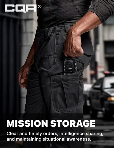 Miniatura 79 de CQR – Pantalones tácticos elásticos tipo cargo para hombre, resistentes al agua, de tela ripstop (antidesgarros), ligeros, ideales para uso diario