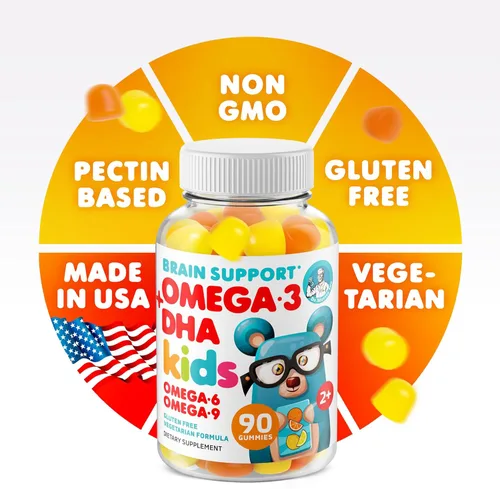 Miniatura 6 de DR. MORITZ Gomitas veganas Omega 3 para niños y niños pequeños (90 unidades), gomitas Omega 3 para niños para la salud del cerebro y el corazón, sin