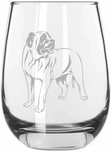 Miniatura 143 de Sakhalin Husky Dog - Copa de vino grabada personalizada de 15.25 onzas sin tallo