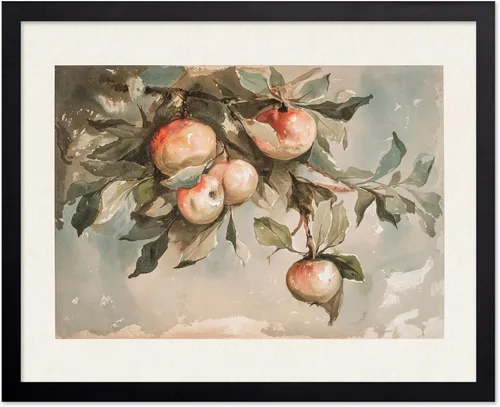Miniatura 73 de Poster Master Póster vintage de estudio de manzanas, impresión retro de frutas muertas - Arte de acuarela - Arte de frutas - Regalo para hombres