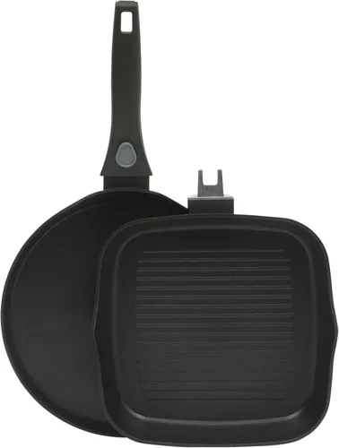 Miniatura 11 de Oster Hawke - Juego de ollas y sartenes de cerámica antiadherente de aluminio de alta calidad sin PFA, con base de inducción Negro / Azul (Hawke)