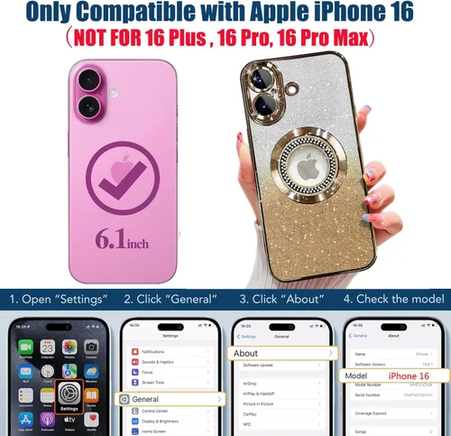 Miniatura 436 de Misscase Funda magnética con purpurina para iPhone 11 compatible con MagSafe, protección completa, delgada, a prueba de golpes, antiarañazos