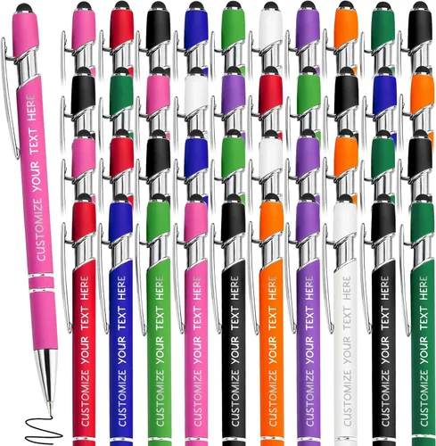 Miniatura 14 de Bolígrafos personalizados con lápiz óptico y grabado gratis, bolígrafos personalizados para negocios, graduación, aniversarios (hasta 500 unidades)