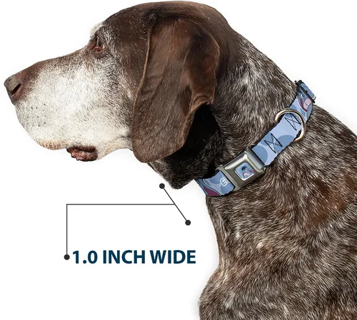 Miniatura 6 de Disney - Collar para mascotas, collar de perro, hebilla de cinturón de seguridad, Winnie The Pooh Eeyore Text and Expression Close Up Dot Blues, 9.5