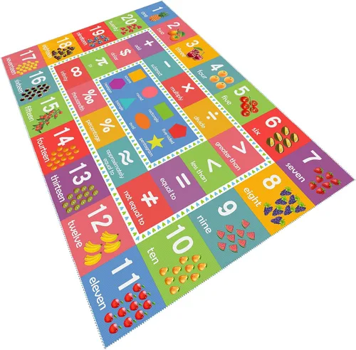 Miniatura 18 de ABC - Alfombra educativa del alfabeto, alfombra de juego de 4 x 6 pies para niños, sala de juegos, tapete antideslizante para niños y niñas Alphabet
