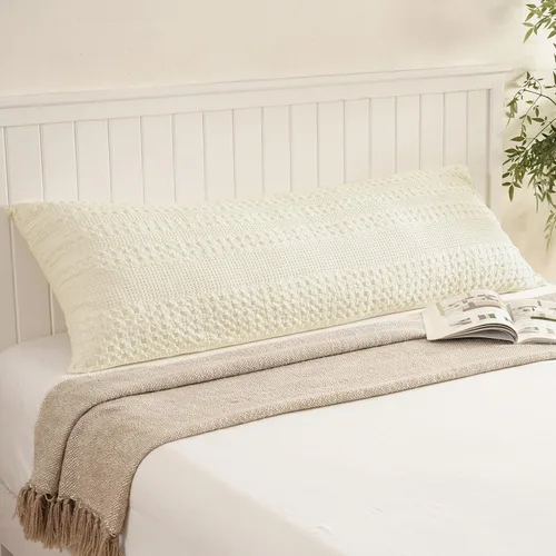 Miniatura 83 de PHF Fundas de almohada con tejido de gofre de 24" x 24", paquete de 2, funda de almohada cuadrada 100% algodón para decoración de ropa de cama, sin