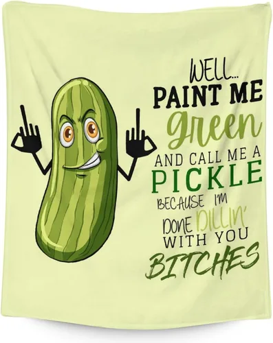 Miniatura 11 de Manta de regalo de Pickle, manta divertida de 30 x 40 pulgadas para adultos y niños, ligera, afelpada, suave, acogedora, cálida, mantas de franela