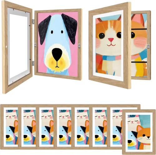 Miniatura 16 de Paquete de 4 marcos de arte para niños de 8.5x11 pulgadas, marcos reversibles cambiables para exhibición de fotos, almacenamiento para proyectos