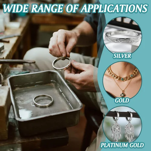 Miniatura 6 de Limpiador de esmalte de plata, limpiador de joyas, removedor de deslustre, seguro y suave, sin enjuague, para materiales de plata esterlina, oro
