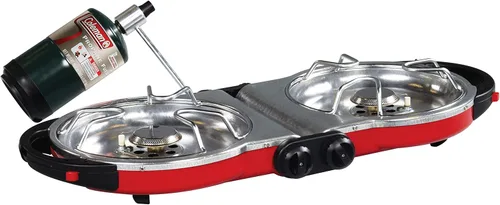 Miniatura 2 de Coleman Fold ‘N Go 2-Burner Propane Stove, Dual Adjustable Burners with 20,000 BTUs of Power & InstaStart Ignition, Great for Camping, Tailgating