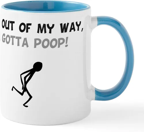 Miniatura 44 de CafePress Time To Poop Mugs Taza de café de cerámica de 11 oz (11.0 fl oz)