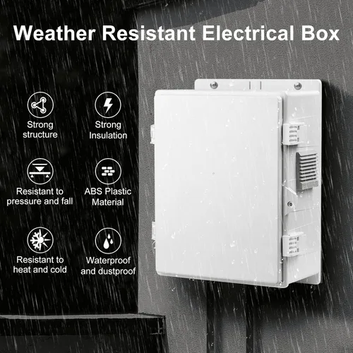 Miniatura 2 de Namunanee - Caja de conexiones eléctricas para exterior, recinto resistente al agua de ABS con panel de montaje interno y tapa con bisagras, 9.2" H
