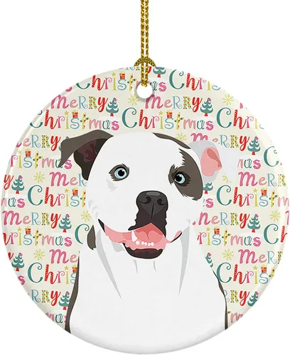Miniatura 185 de Caroline's Treasures Bulldog Francés Azul de Navidad Adorno de Cerámica Decoraciones Colgantes para Árbol de Navidad para Hogar Navidad, Festividad