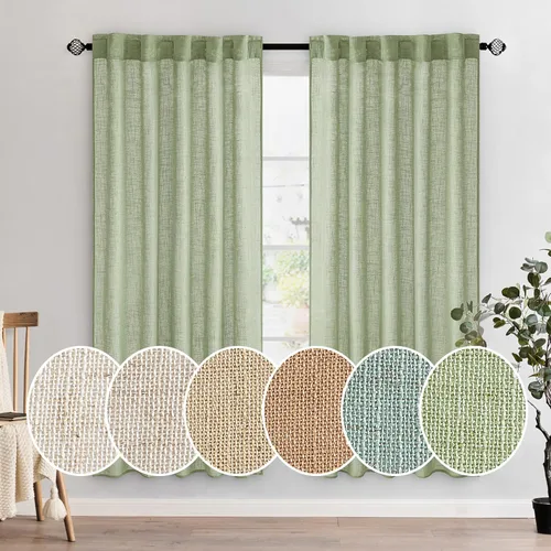 Miniatura 22 de MIULEE Cortinas de lino blanco de 108 pulgadas de largo para dormitorio, sala de estar, cortinas de ventana con textura de lino suave y grueso, Lino