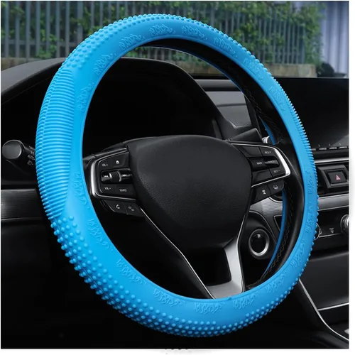 Miniatura 11 de Funda para volante Bittwee, protector de volante de silicona para coche, cubiertas antideslizantes y sin olor para volante, universal de 14-15