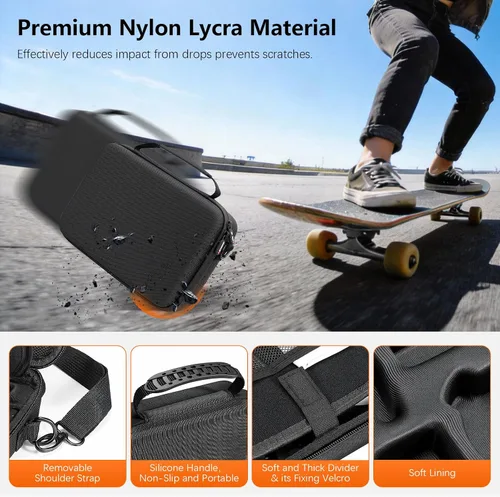Miniatura 6 de AMAZEAR Funda de transporte para DJI Osmo Action 5 Pro, accesorios DJI Action5 Pro, protector compacto y rígido, bolsa de transporte portátil