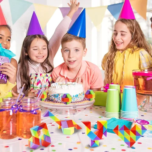 Miniatura 5 de Paquete de 30 cubos medianos de serpiente para ansiedad, juguetes para la ansiedad para niños, juguetes de caja del tesoro para el aula