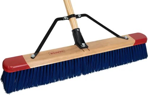 Miniatura 9 de Harper Escoba de empuje de 24 pulgadas con cerdas rígidas, superficie rugosa húmeda/seca al aire libre de alta calidad, para mantillo, grava, secado