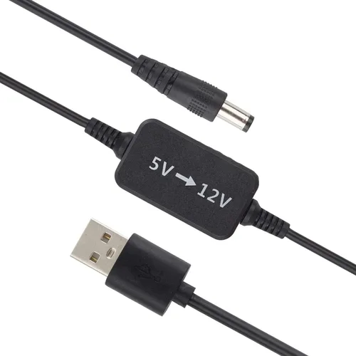 Miniatura 6 de Cable de alimentación USB de 5 V a CC de 12 V, compatible con Amazon Echo Spot y Echo Dot de 3ª generación, convertidor elevador de voltaje, Negro