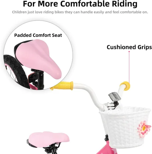 Miniatura 4 de JOYSTAR 12 14 16 18 Inch Kids Bike for 2-9 Years Girls, Toddler Girls Bike with Training Wheels, Rainbow Bikes, Children Bicycle, Macaroon