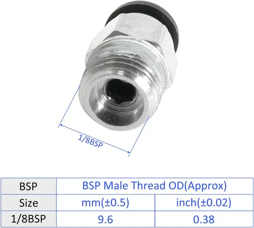 Miniatura 4 de M METERXITY Paquete de 5 unidades macho 1/8BSP de ajuste rápido – Adaptador de unión recto, accesorios de empuje para conectar, aplicar al sistema