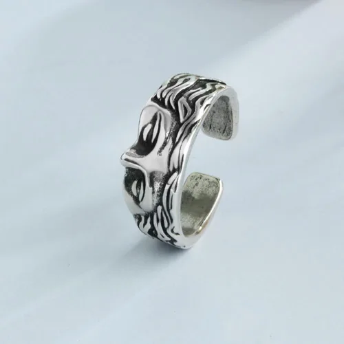 Miniatura 4 de OIDIMS Anillo vintage de Venus de media cara para mujeres y hombres, ajustable, personalizado, abierto, nudillos, banda para el dedo, joyería única