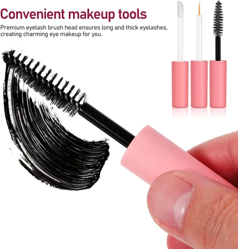 Miniatura 5 de 6 tubos de rímel vacíos con varitas rellenables, recipientes cosméticos para delineador de pestañas y brillo de labios, uso diario y viajes