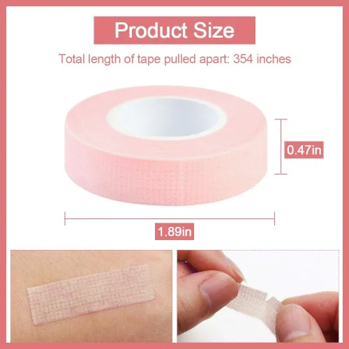 Miniatura 2 de EBANKU 5 rollos de cinta de extensiones de pestañas, cinta de ojos para extensiones de pestañas, cinta de tela de microporos transpirable