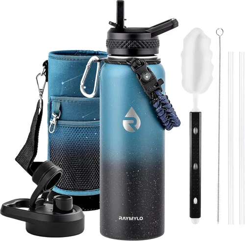Miniatura 51 de RAYMYLO Botella de agua aislada de 24 onzas, de acero inoxidable con triple pared al vacío (fría durante 48 horas, caliente durante 24 horas), a