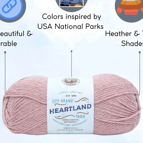 Miniatura 2 de Lion Brand Heartland Capitol Reef 136-140 (3 cadejos - mismo lote de tinte) Hilo estambre medio #4 acrílico para crochet y tejer con bolsa